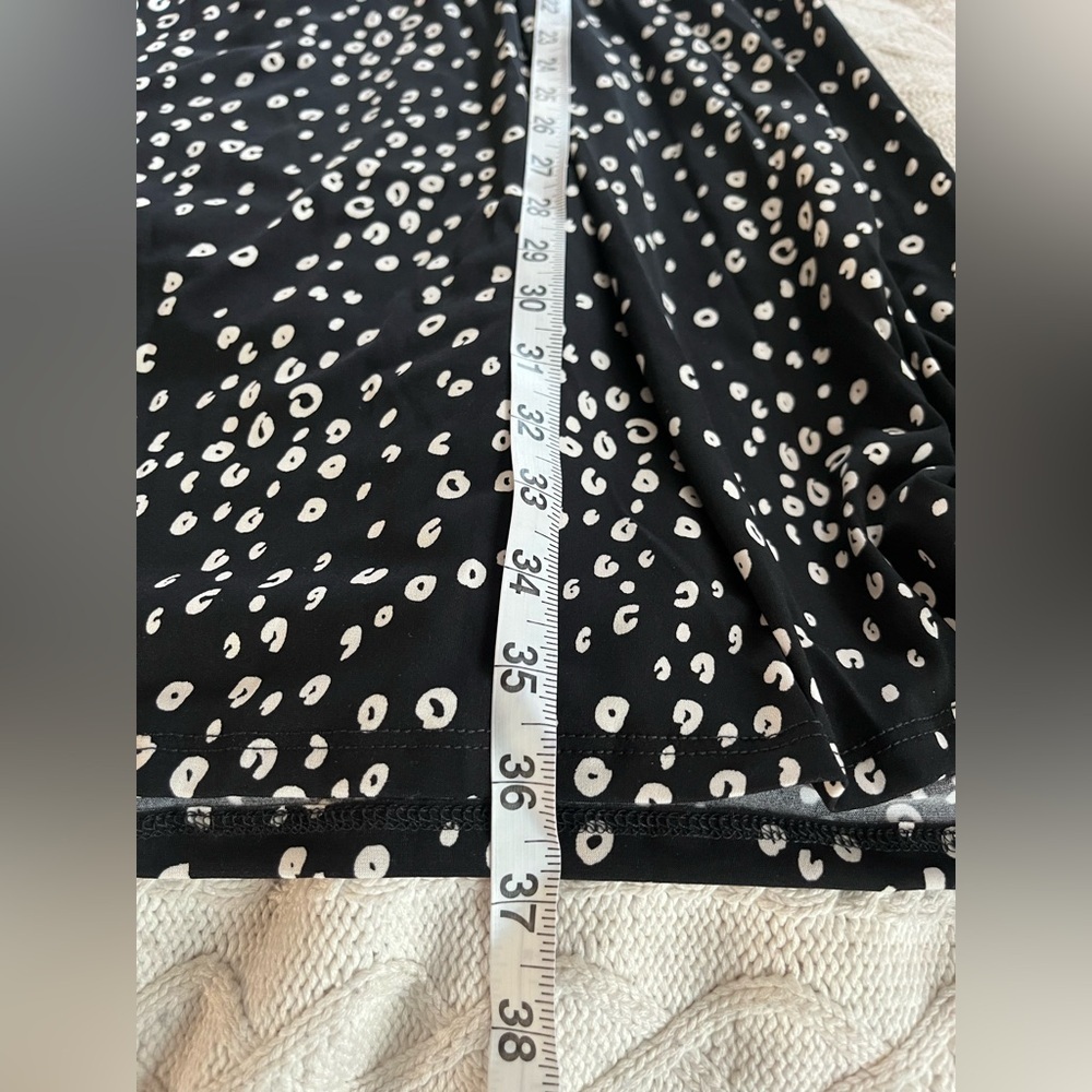 White Birch Black with Small white Dot Pattern Stretch midi length Size 3X - Picture 5 of 16